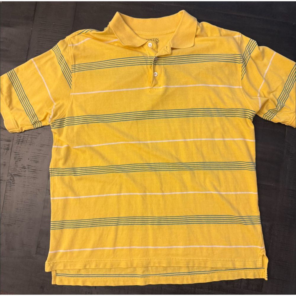 Men's Austin Clothing Co. Yellow Striped Polo - Sz L